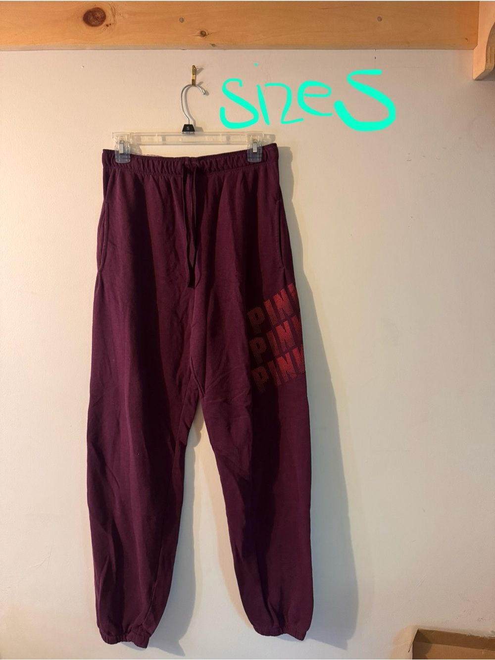 PINK Victoria's Secret Men's Burgundy Jogger Sweatpants